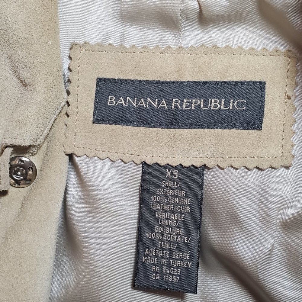 BANANA REPUBLIC Genuine Suede Jacket - Light Camel - Vintage - Picture 10 of 11